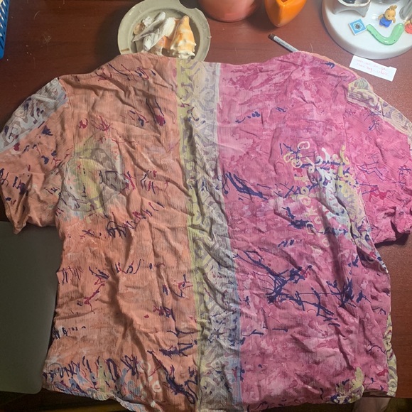 Cropped Rayon Funky Summer Blouse - Picture 2 of 4